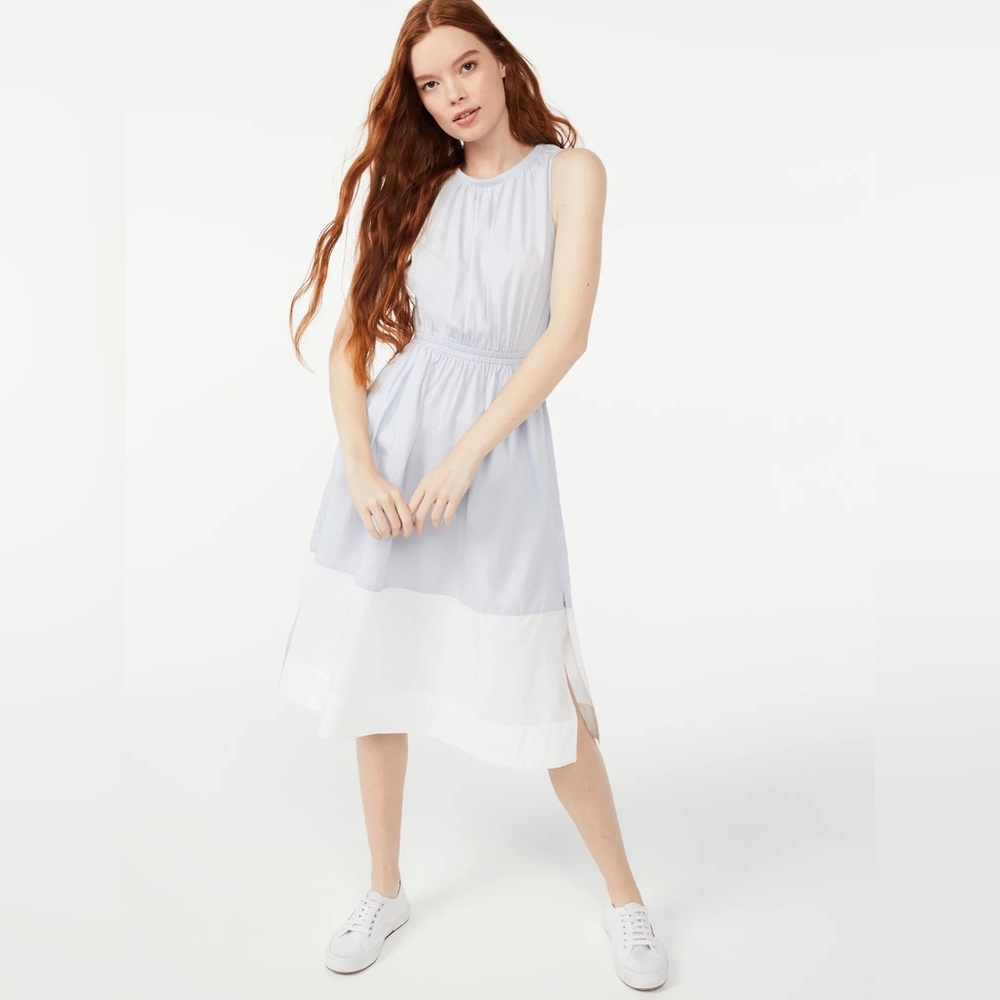 Free Assembly blue and white dress